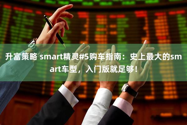 升富策略 smart精灵#5购车指南：史上最大的smart车型，入门版就足够！